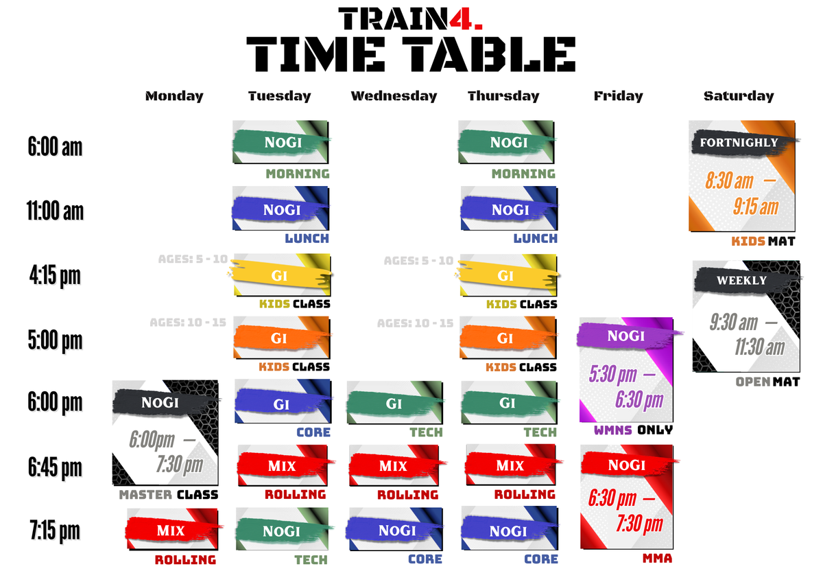 Class Start Time Timetable – Train4.